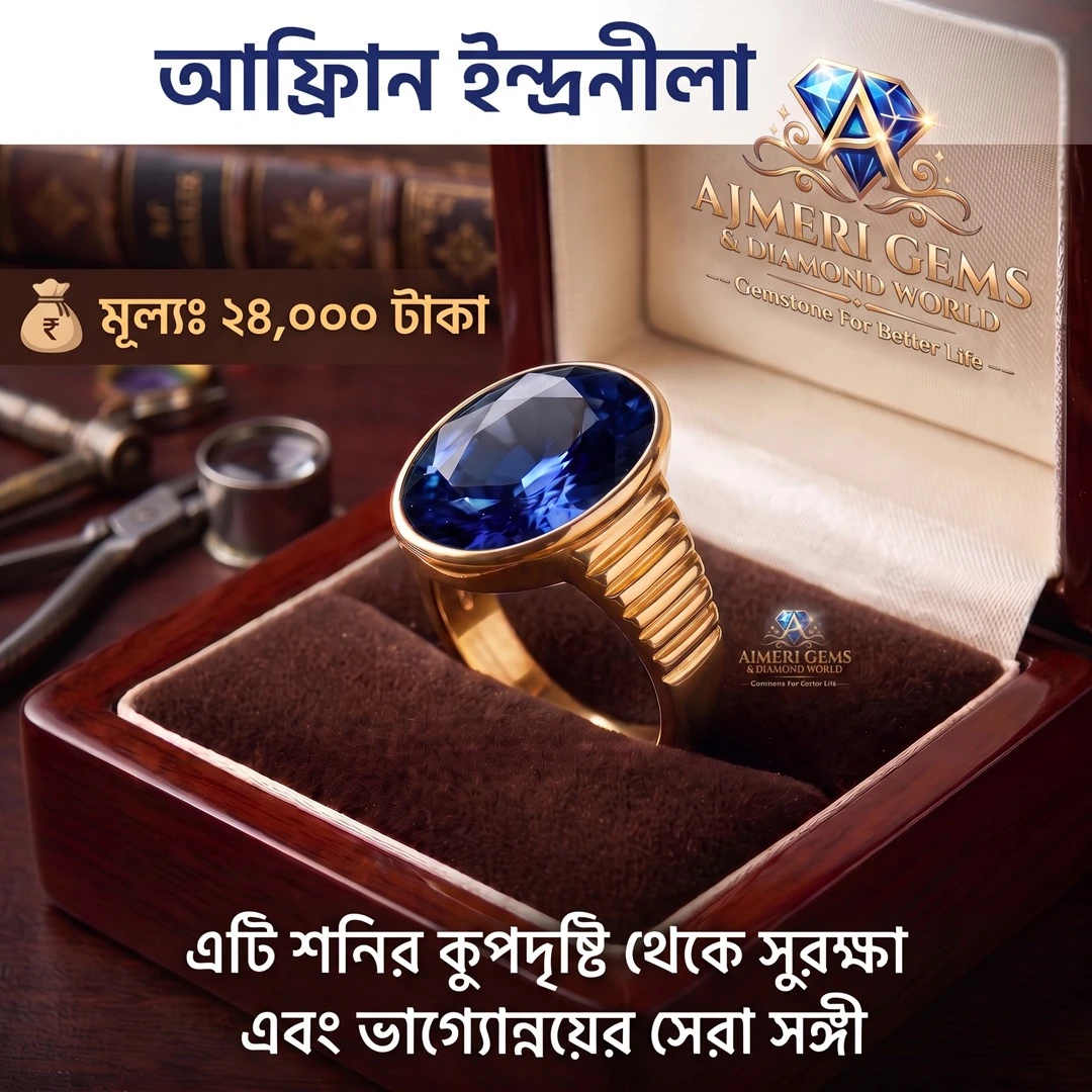 আফ্রিকান ইন্দ্র নীলা পাথরের রিং